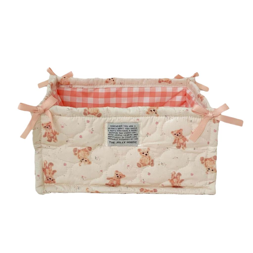 Квадратная корзина для хранения Кружевной цветок Настольный органайзер Корзина для хранения Корейская стеганая корзина для хранения Милый каркас для хранения Украшение