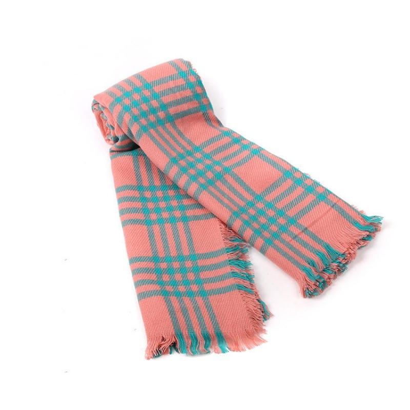 The Same Colorful Plaid Imitation Cashmere Large Square Scarf, a Women's Trend Scarf