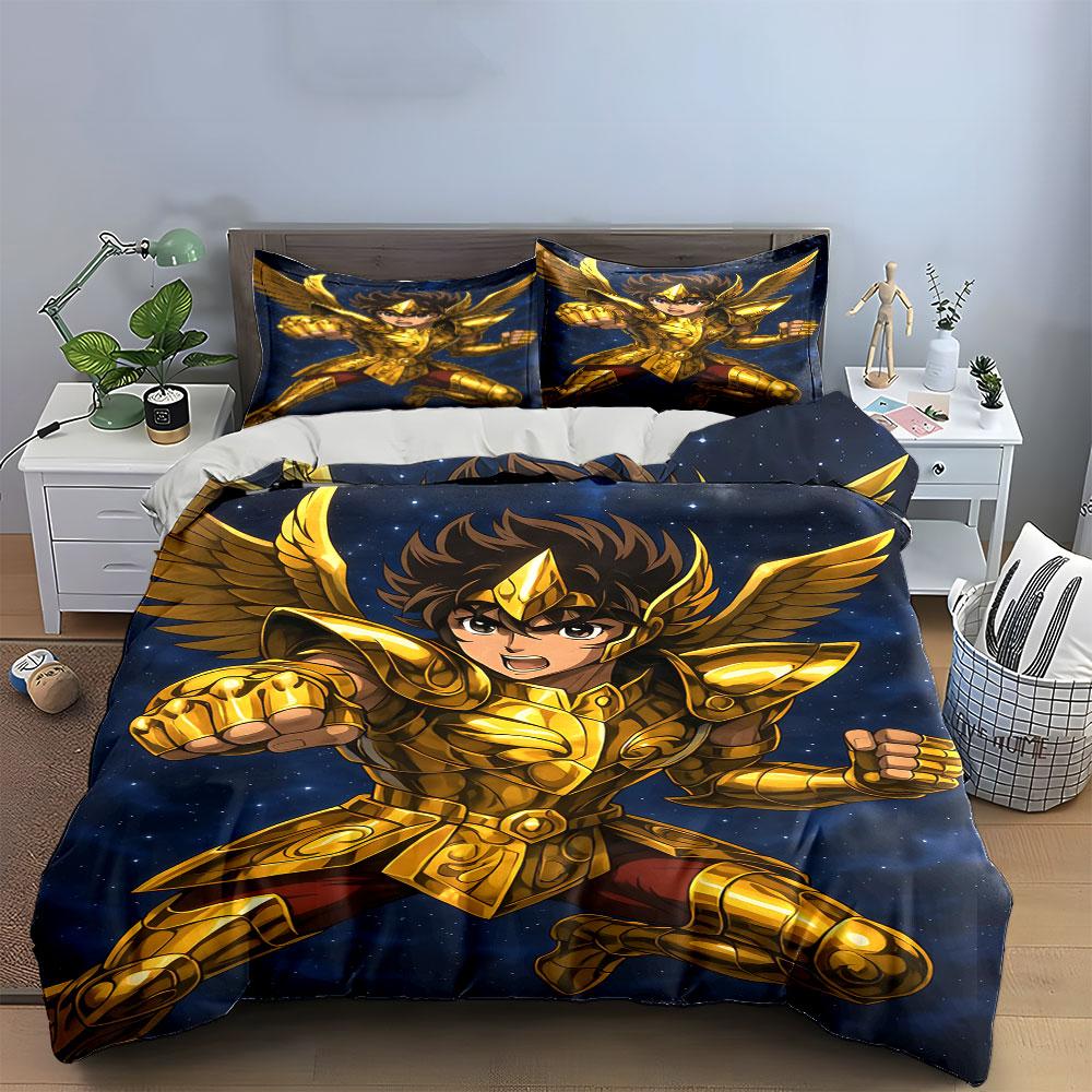 Golden armored character design. Bedding sets Duvet cover sets Duvet covers Pillowcases(1 * Duvet Cover 2 * Pillowcases without duvet insert)