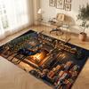 Christmas Theme Soft Crystal Velvet Rug Custom Name & Text Print Non Slip Floor Rug for Bedroom Living Room