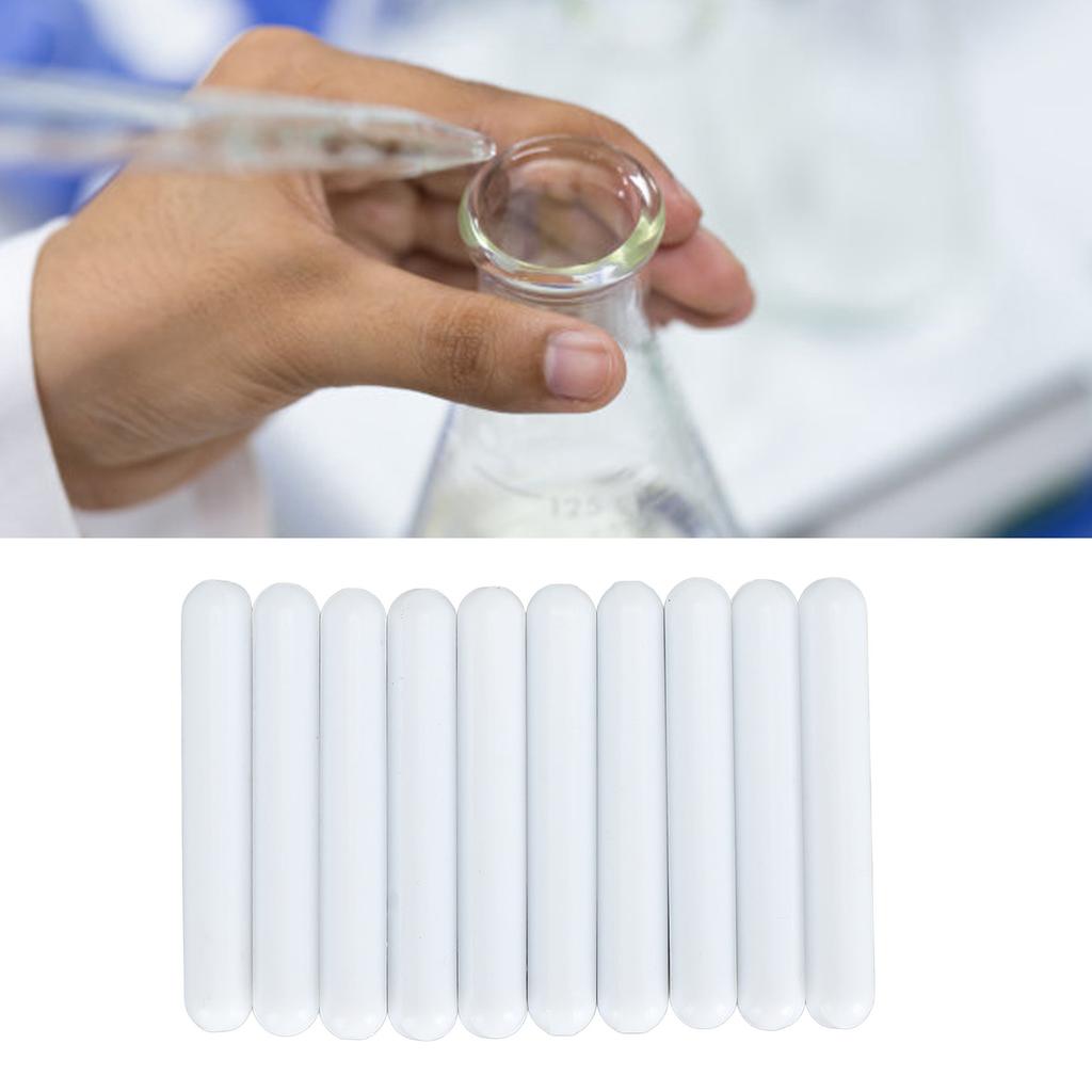 10pcs Magnetic Stir Bar Professional 60x9mm Coating PTFE Magnetic Stir Rod for Laboratory White