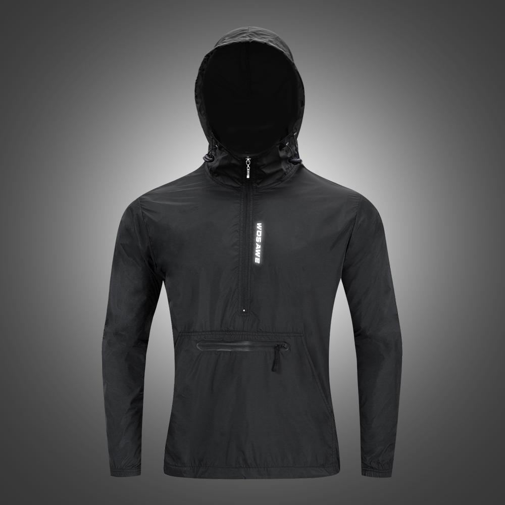Wosawe Ветрозащитные велосипедные куртки с капюшоном, мужская водонепроницаемая велосипедная одежда, велосипедные трикотажные изделия с длинными рукавами, светоотражающий верх, ветровое пальто