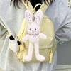Fun Interaction Plush Rabbit Keyring Pulling Ears Car Keyring Bunny Dolls Pendant  Backpack Pendant
