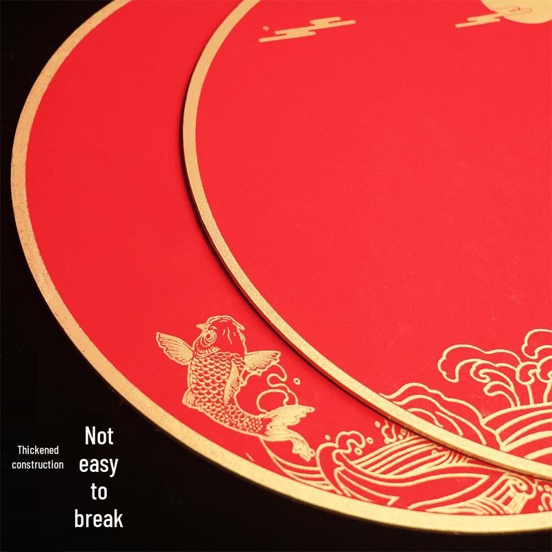 Утолщенная двусторонняя красная бумага для счастья Сюань с иероглифом Фу и подвеской в виде китайского узла