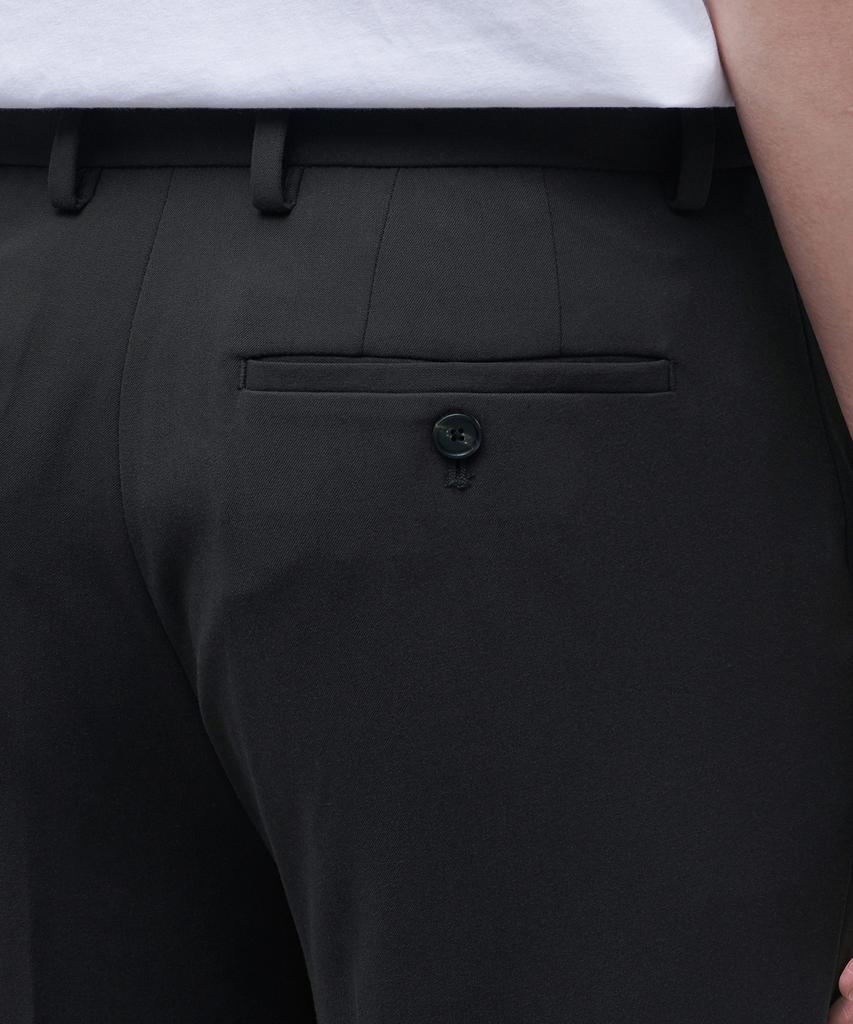 MUSINSA STANDARD Relaxed Tapered Hidden Banding Crop Slacks [Dark Gray]