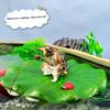 3Pcs Fishing Cat Ladybug Lotus Leaf Set Ornaments Aquarium Decoration Cartoon Cat Statue Mini Resin Figurine Home Decor