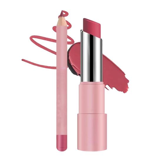 Набор бальзама для губ и карандаша для губ Стойкая водостойкая матовая помада Не скатывающаяся помада Многофункциональный усилитель блеска для губ