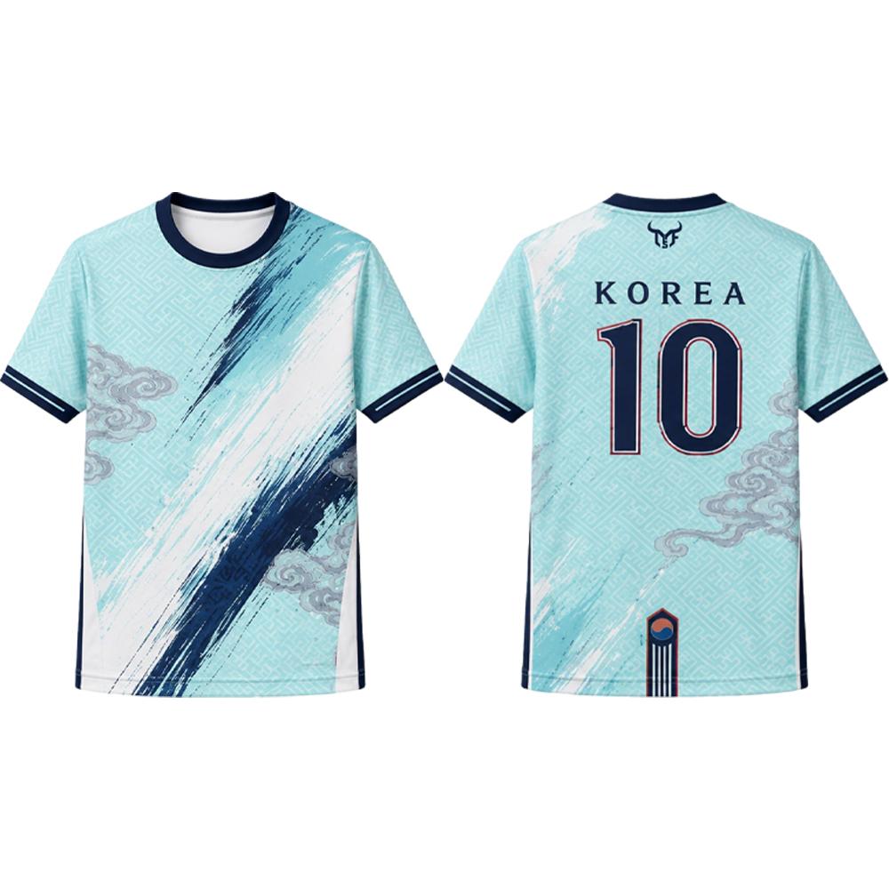Korean Vintage Cloud Print Soccer Jersey Men's Breathable And Quick Dry Summer Outdoor Sports T-shirt Unisex O-neck Casual Top