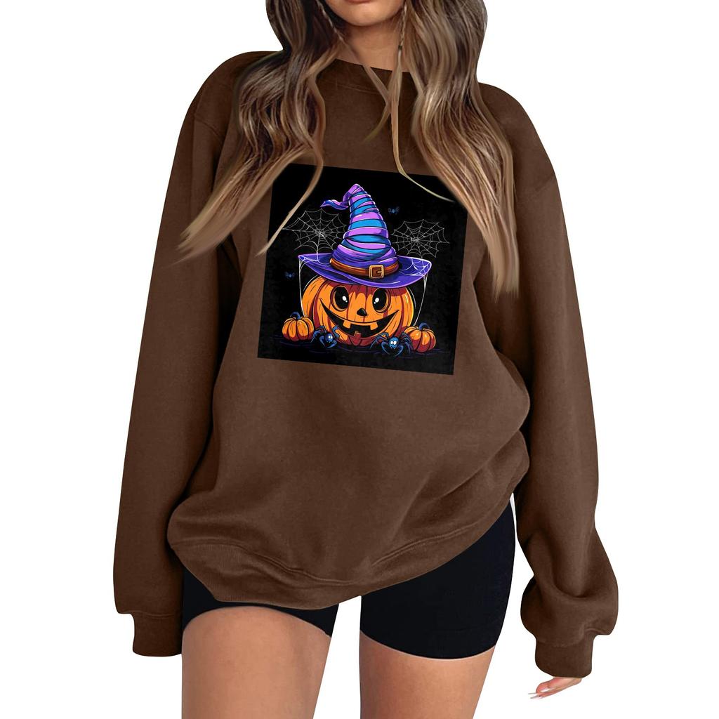 Женская модная толстовка с длинным рукавом и круглым вырезом с принтом