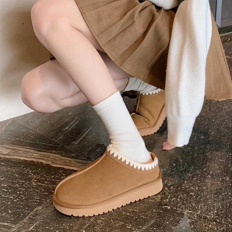 Augustine Low-top Snow Boots for Women's 2025 New Winter Velvet Thickened One-pedal Bread Cotton Shoes