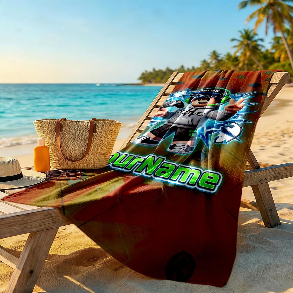 Roblox Customizable Name Beach Towel Super Soft & Absorbent Portable for SwimmingBeachCamping Travel Beach AccessoriesGym
