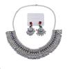 Personalized Bell, Water Drop, Fringed Earrings, High-End Full Diamond Dinner Necklace, Square Geometric Jewelry Set.