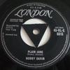 7inch Record BOBBY DARIN - Plain Jane 45HLE8815 London Records 1959 UK Pop Used