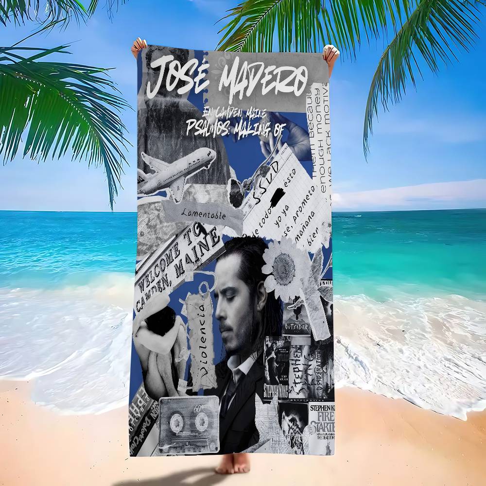 J-Jose Madero Singer Microfiber Printed Beach Towel Mountain Climbing Yoga Beach Swimming Running Absorbent Soft Towel