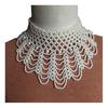 Imitation Pearl Fake Collar Necklace Hollow Design Multi Layer Detachable Collar Solid Color Dress