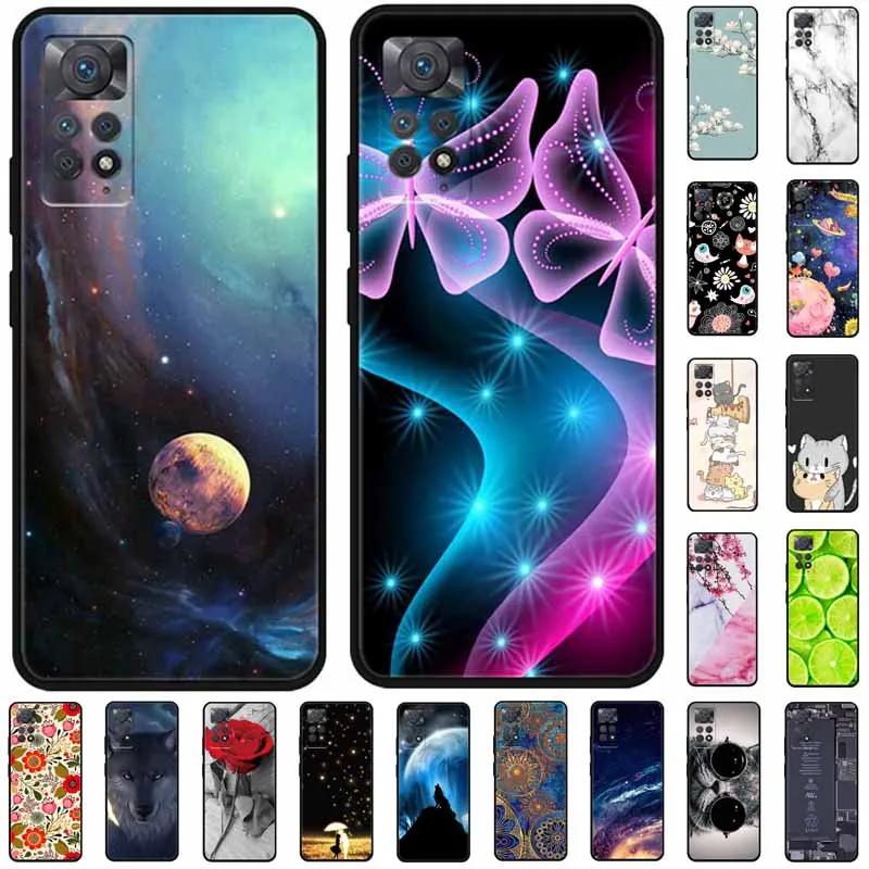 Чехол For Xiaomi Redmi Note 11 Pro 5G Чехол Крутой Космос Мягкий Силикон ТПУ Чехлы Для Xiaomi Redmi Note 11Pro 5G Волк Защитный Корпус