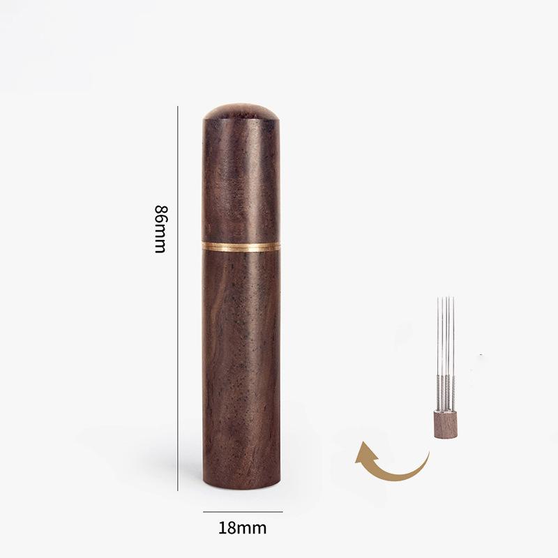 Espresso Coffee Stirrer Coffee Powder Stirrer Needle Distributor Coffee Stirring Tool Wood Handle Barista Hand Distribution Tool