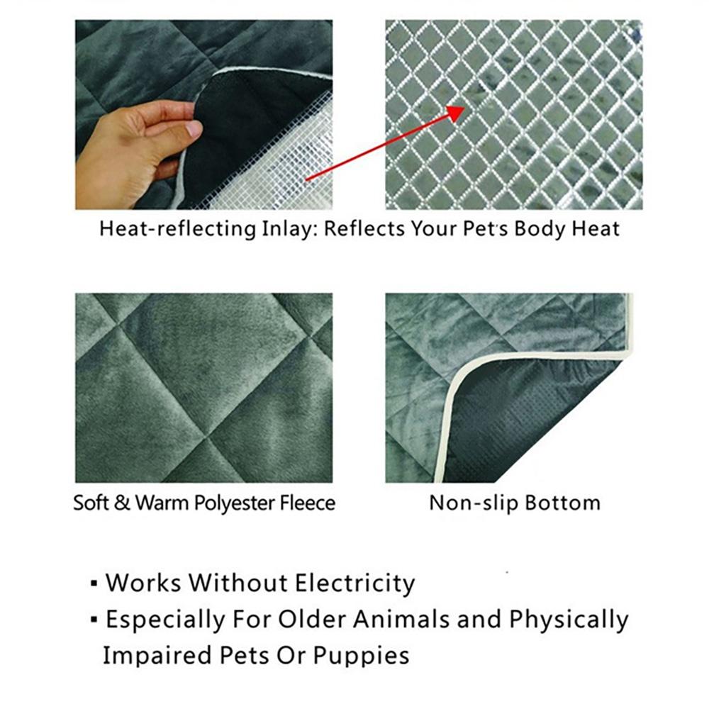 Самонагревающийся коврик для домашних животных Беспроводной самонагревающийся коврик для собак Моющийся самонагревающийся коврик для кошек Термальный коврик Одеяло для собак и кошек в холодную погоду