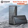 QGeeM 10000 мАч Солнечная батарея для iPhone Samsung Xiaomi Powerbank Портативное зарядное устройство Водонепроницаемая солнечная внешняя батарея