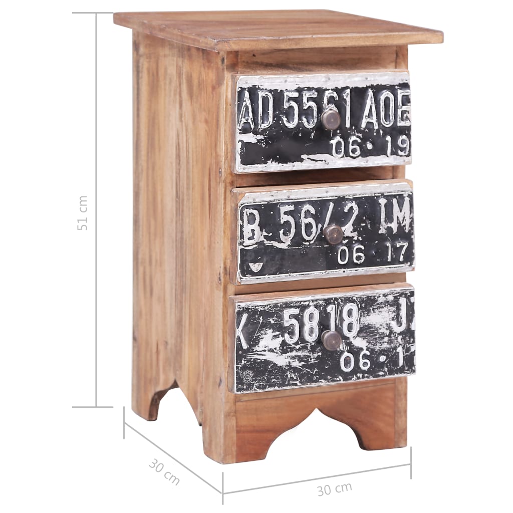 Nightstand 30 x 30 x 51 cm Solid Reclaimed Wood