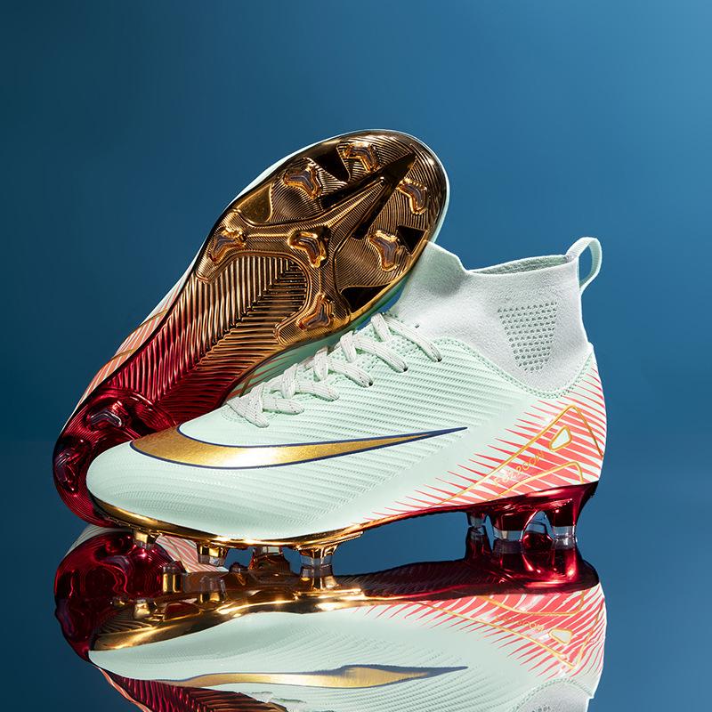 New Gold-plated Sole Long-nail Football Shoes Grass Broken Nails Glue Nails Football Shoes Outdoor Sports Non-slip
