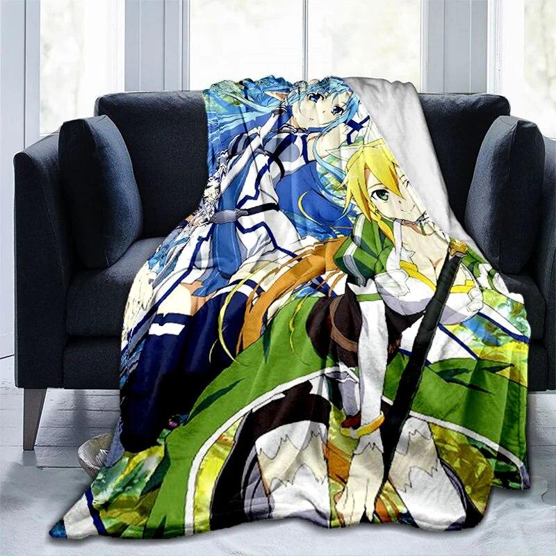 Популярное аниме SAO Sword Art Online, аниме, современное одеяло Gedruckt Bettdecke Geschenk, фланелевые мягкие плюшевые одеяла для дивана-кровати