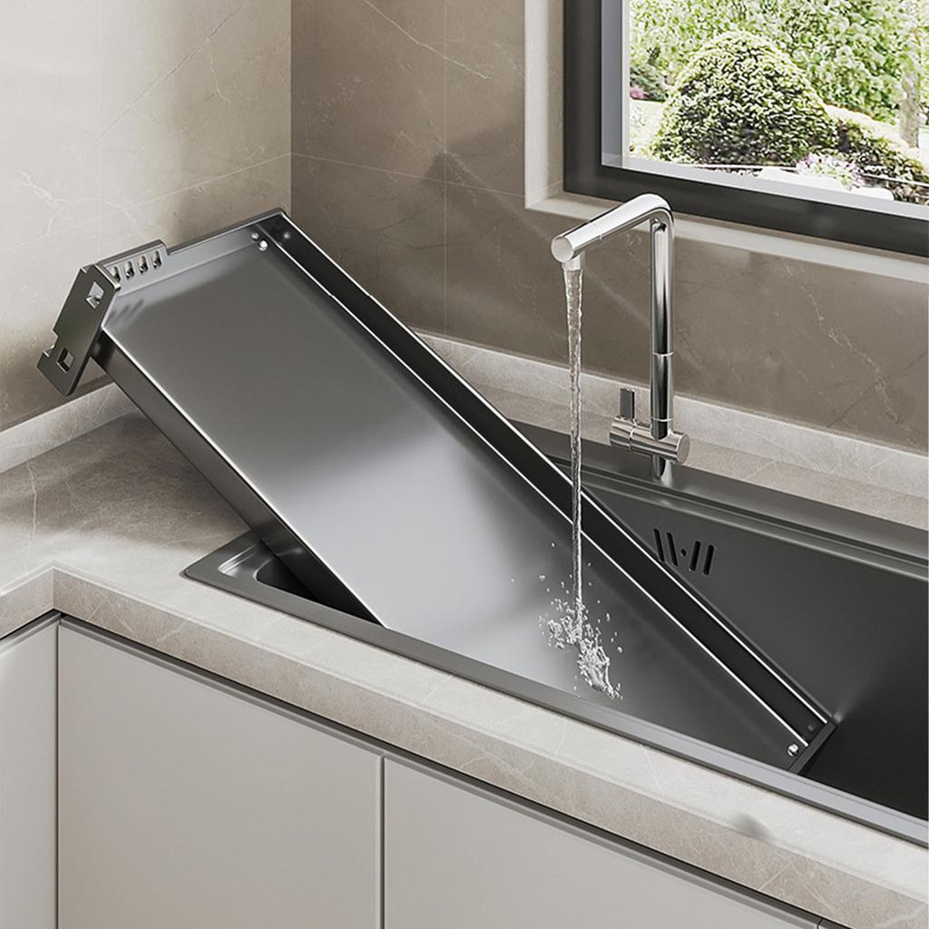 Wall Mount Kitchen Shelf Carbon Steel Punch Free Multifunctional Floating Shelf Hanging Spice Rack