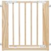 JTC BABY Wooden Natural Gate, White, Baby Gate, Installation Width 75-85cm, Tension Type, Auto-Close, Door Opening, Double Lock