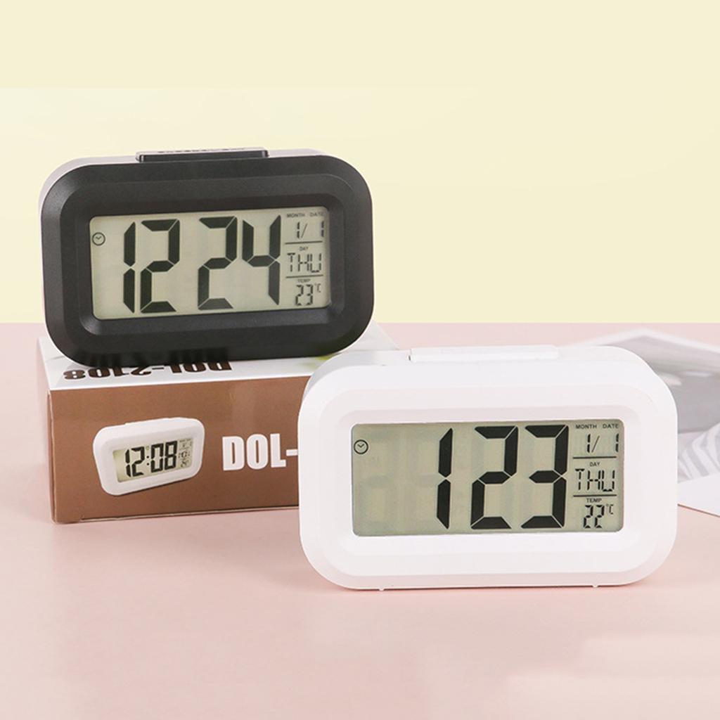 Настольные часы с температурным календарем, недельным дисплеем, электронным светодиодным дисплеем с функцией повтора сигнала, музыкальным цифровым будильником