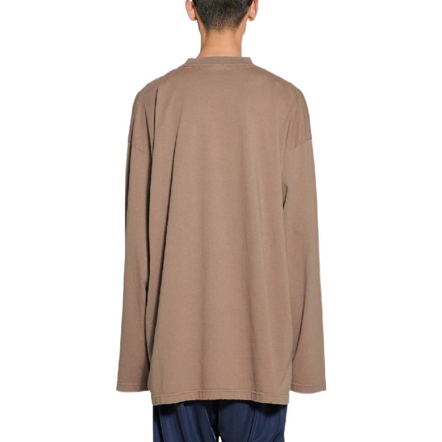 Balenciaga Caps Oversized Long Sleeve T-Shirt 'Khaki' Men's 681046TNVL17761