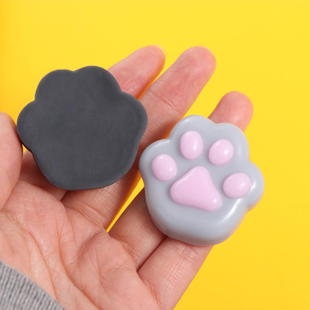 TPR Cartoon Fidget Toy Silicone Pinch Decompression Toy Mini Cat Paw Squeeze Toy  Kids Tricky Doll