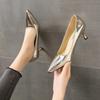 Женские туфли-лодочки Модные туфли на высоком каблуке Золотистого цвета Туфли Женские свадебные туфли Женские туфли на шпильке 2026 Тонкие каблуки Туфли-лодочки с острым носом