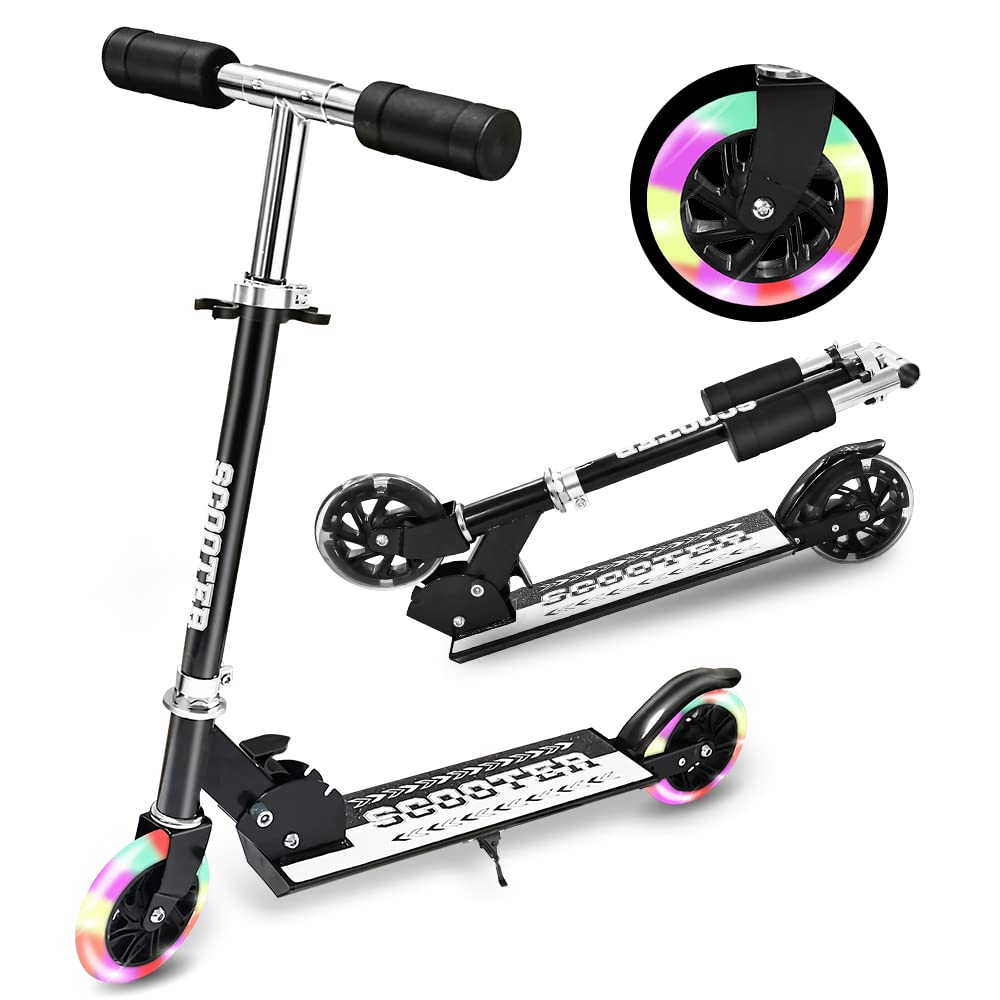 Kids Scooter Kickboard for LED Height Perfect for School and New Gifts Popular VersionOtotacam Children, 2-Wheel, Light-Up Tires, Stand, 4-Stage