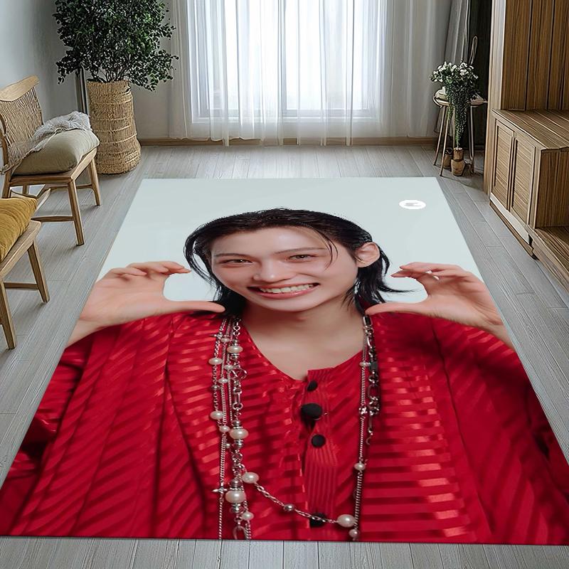 Felix Kpop Stray Kids Star Living Room Non-Slip Area Rug Soft Carpet for Bedroom Kids Playroom Sofa,Home Decor Doormat Gift