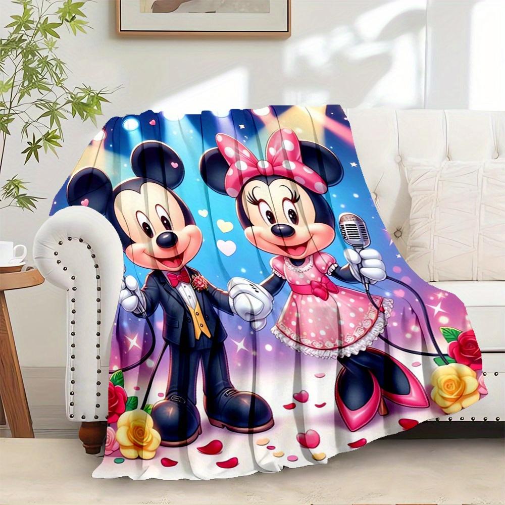 1pc Flannel Minnie Mouse & Mickey Mouse Couple Bed Throw Blanket - Home Decoration Happy Time