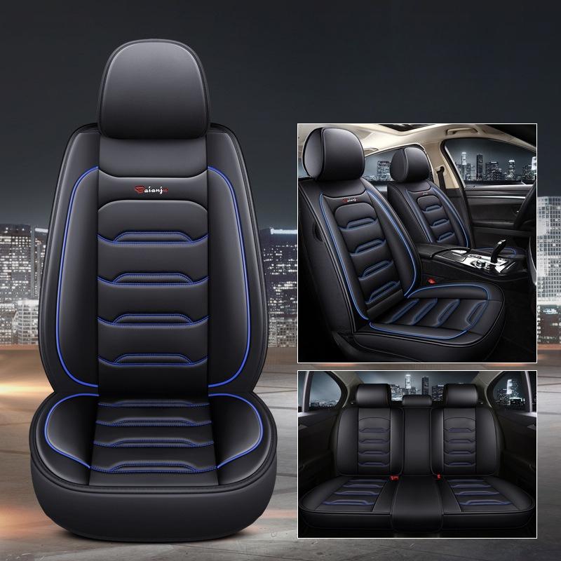 Всесезонные Универсальные Чехлы на Автомобильные Сиденья, Полное Покрытие из Искусственной Кожи, Подушки на Пять Сидений, Полный Комплект Чехлов на Пять Сидений
