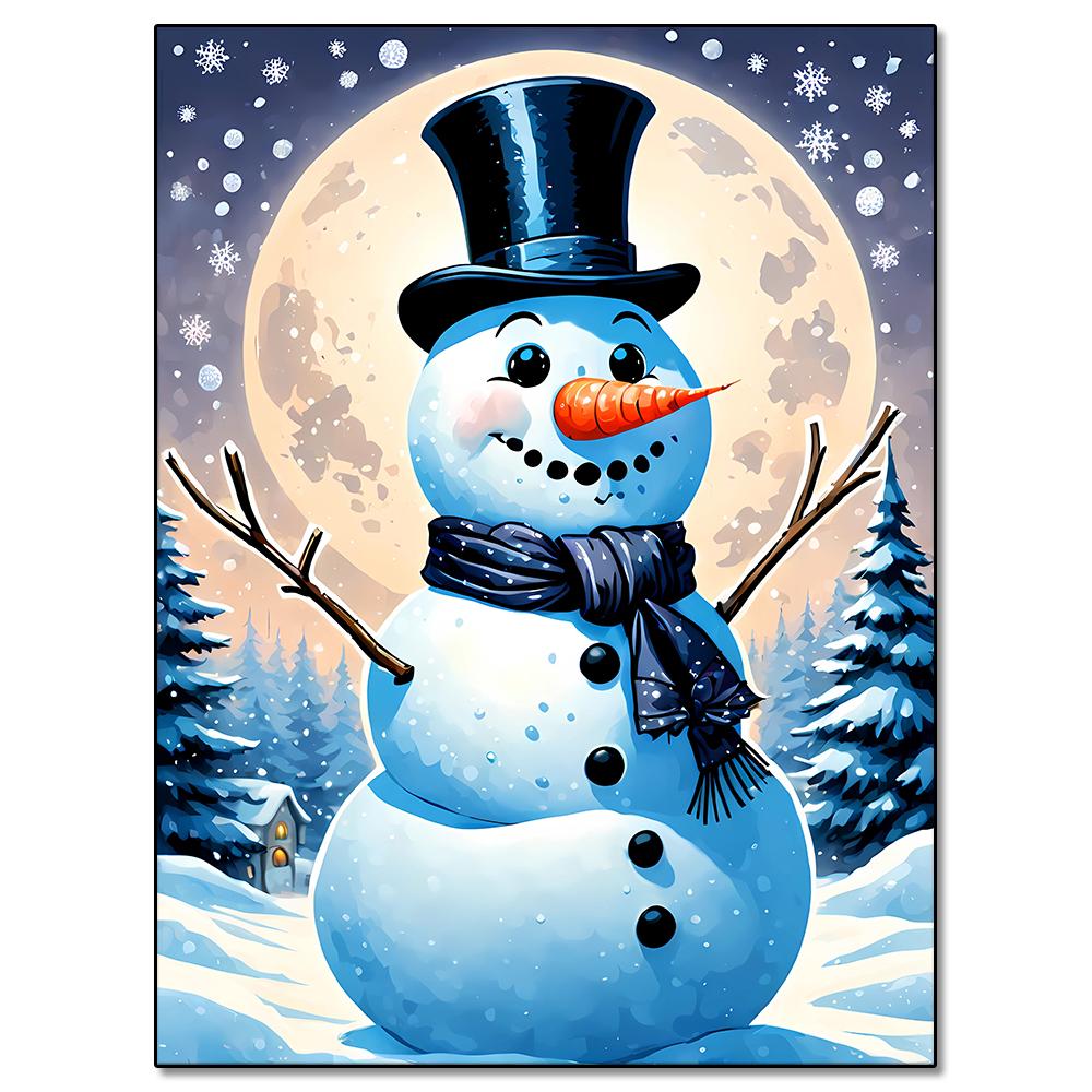 Алмазная живопись Снеговик Зимний снежный пейзаж Алмазная мозаика Вышивка Полная квадратная/круглая 2024 Новая серия Сделай сам для дома