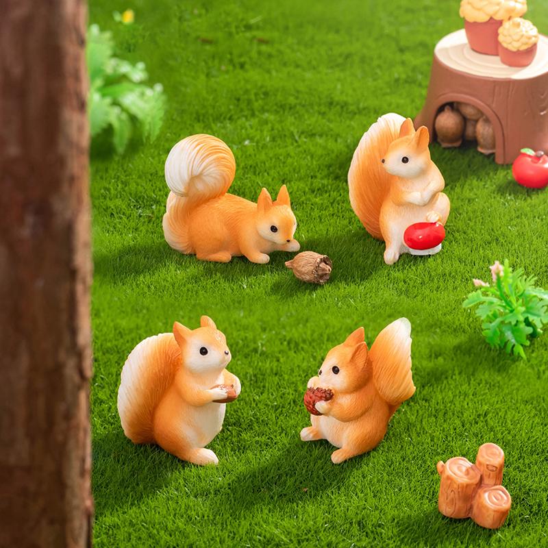 Милая фигурка белки из смолы, сосновые шишки, кавайные аксессуары, украшение для дома, стол, сад, домашний декор, украшения, детская игрушка, подарок