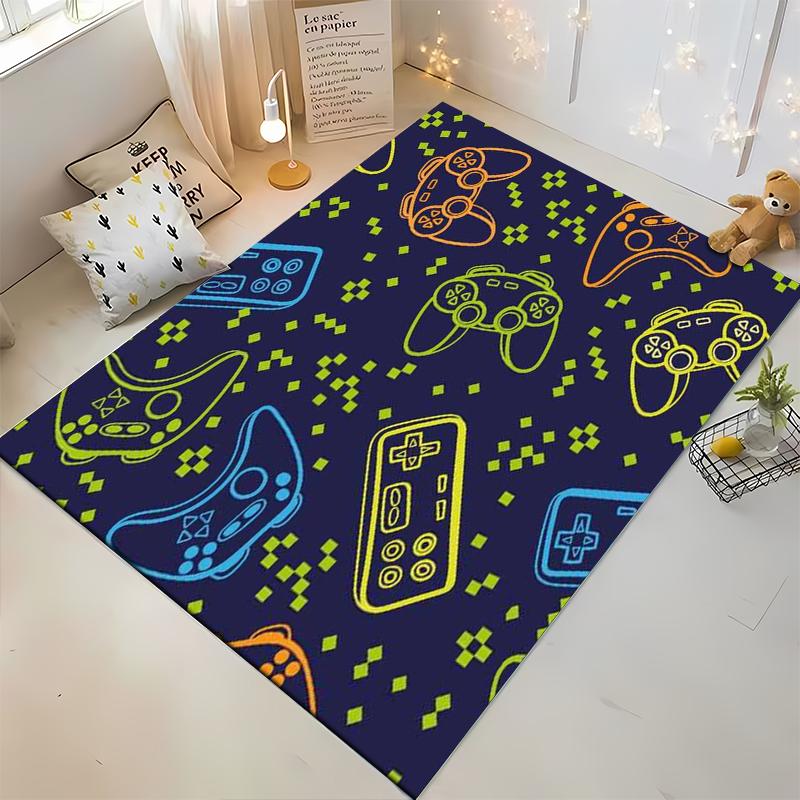 Colorful Gaming Controller Pattern Rug - Non-slip rug suitable for living room and bedroom sofas sofas