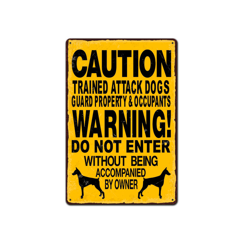 Предупреждающие металлические знаки для собак, винтажный металлический плакат, жестяная вывеска, ретро жесть, металлическое украшение для бара, паба, клуба, гаража