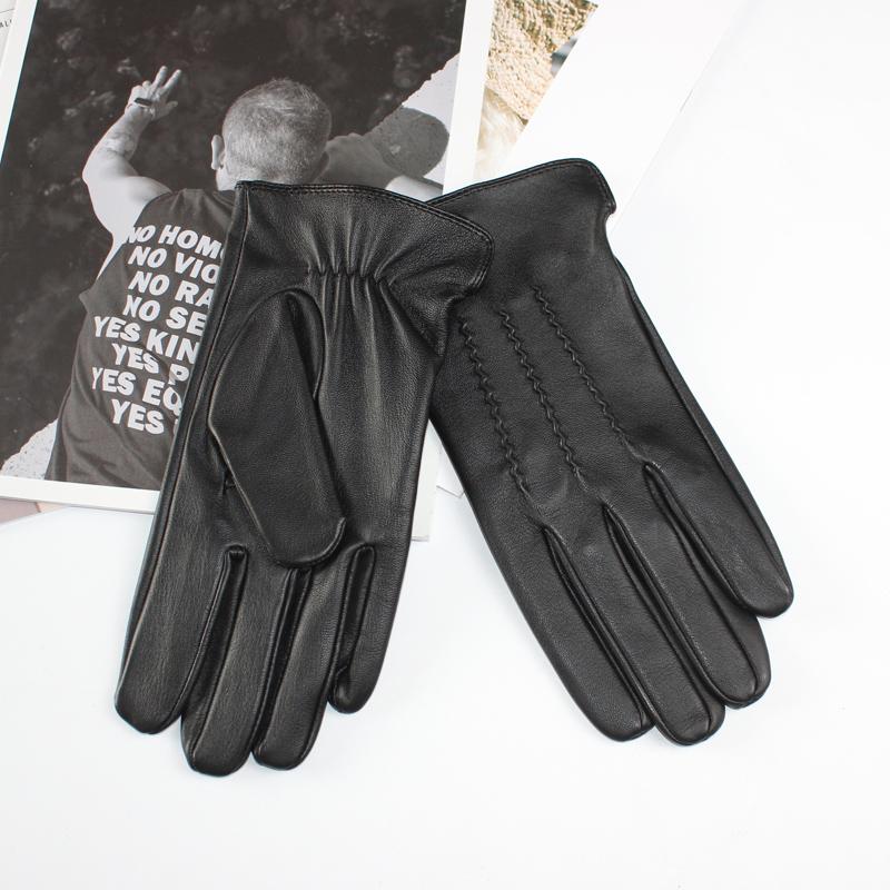 Новые перчатки из овчины мужские из натуральной кожи тонкие с сенсорным экраном без подкладки гофрированные однотонные для верховой езды вождения