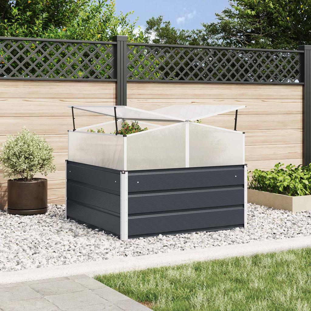 Plant Pot Anthracite 100 x 100 x 77 cm Galvanized Steel