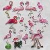 Flamingo Embroidery Patch Sewing Heat Press Appliqued Diy Jeans Clothes Stickers Parches Ropa Iron-On Patches Sewing Badge