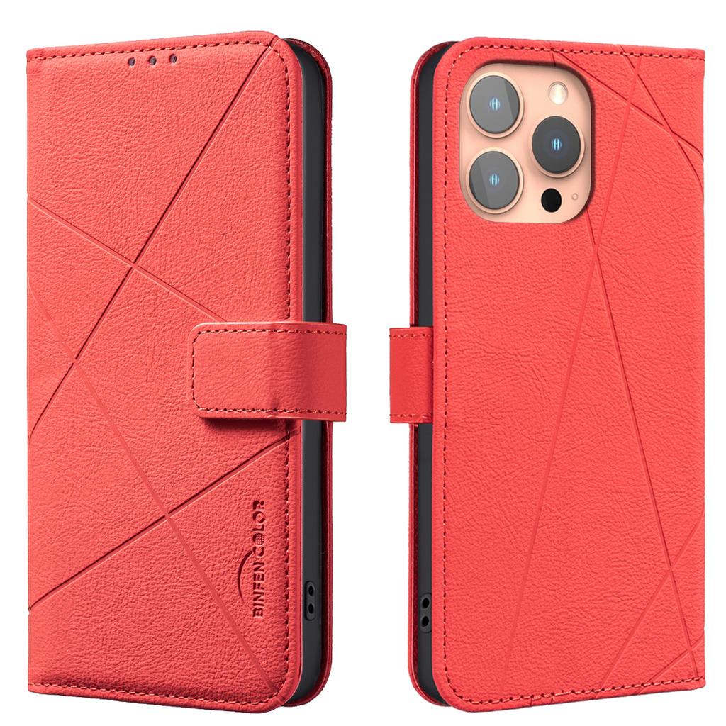 Кожаный чехол-книжка для iPhone 16 Pro Max 15 Plus 14 13 12 11 16E с тиснеными линиями, с отделениями для карт, в виде книжки, деловая обложка