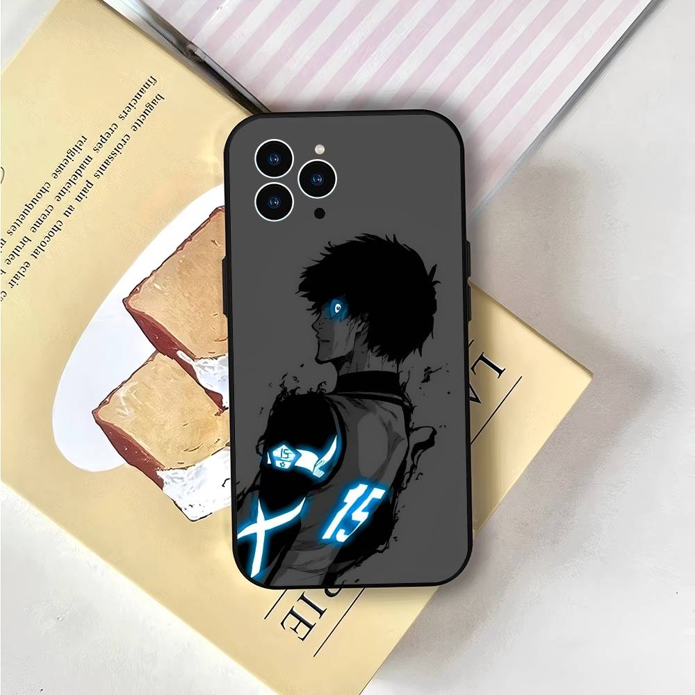 Аниме B-Blue Lock Для IPhone 17 Air 16 15 14 13 12 11 Pro Черный Мягкий Чехол для Телефона