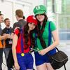 Mario Character Green Octagonal Cap with Navy Blue Strap, Mustache, and Gloves Costume Accessory Set