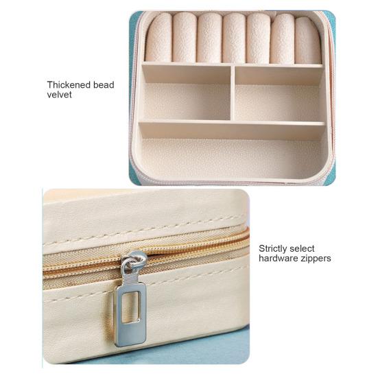 Мини-шкатулка для хранения ювелирных изделий, сережек, колец, органайзер с мягкой подкладкой, большая вместимость, компактный дизайн, портативный кейс для хранения