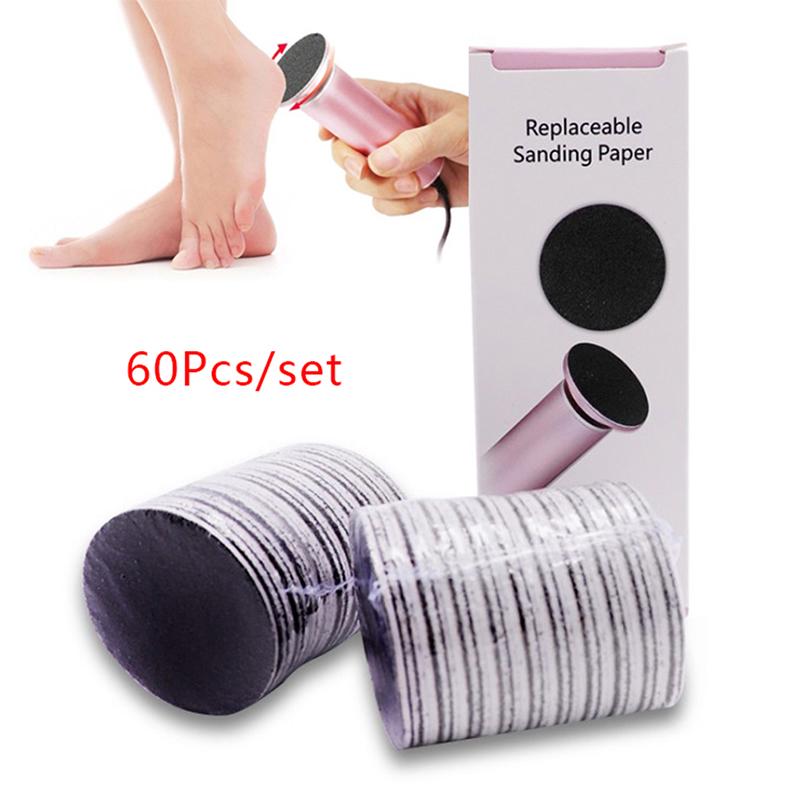 60Pcs Replaceable Sandpaper Disc Cuticle Foot File Callus Remove Dead Pedicure