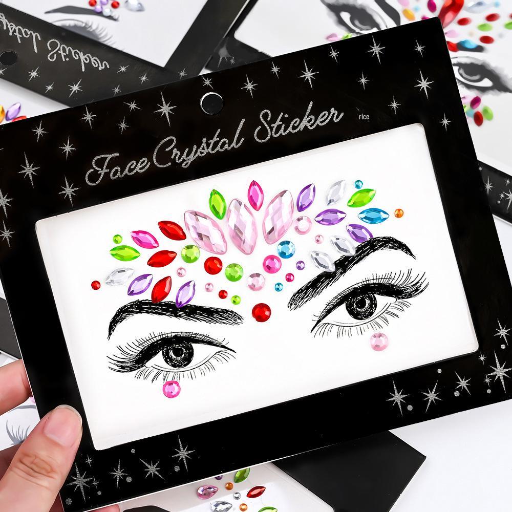 Красочные стразы для лица для музыкальных фестивалей и вечеринок