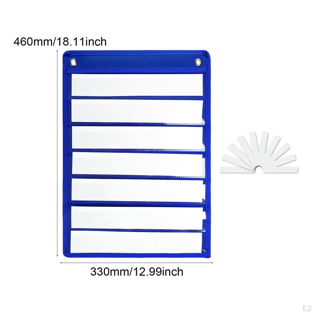 Classroom Pocket Chart 7 Rows Learning Tool Accessory for Home Letter Cards School